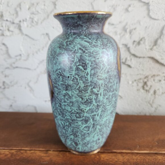 Vintage Jasba Keramik Vase 500/16 West Germany 1950s Jaspatina Glaze 6.5”, 16cm - Picture 4 of 7